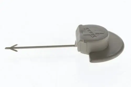 Bosch-Stoppfen mit einem langen, dünnen Metallstift. Die Oberseite hat eine geschwungene Form und eine einfache, graue Farbgestaltung.